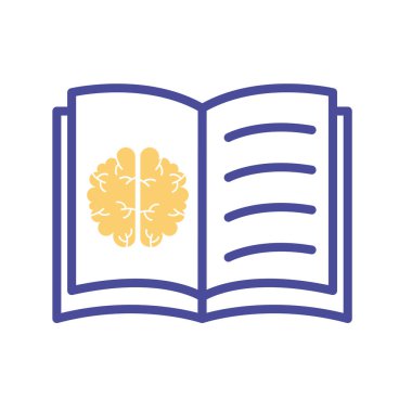 Ruh sağlığı çizgi simgesindeki beyin