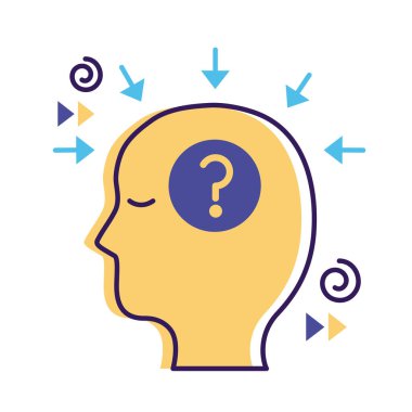 soru sembollü profil zihinsel sağlık düz biçimi