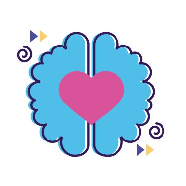 Zihinsel sağlık ikonuna sahip bir beyin