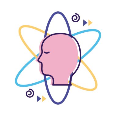 Atom yörüngeli profil zihinsel sağlık düz biçimi