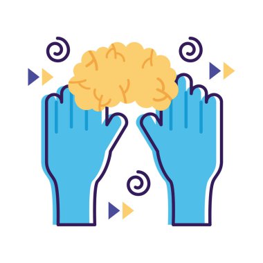 Beyin sağlığı ikonu olan eller