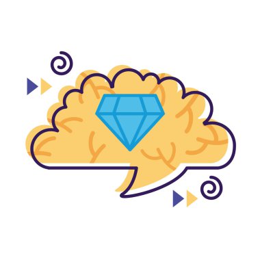 Elmas ruhsal sağlık simgesine sahip beyin