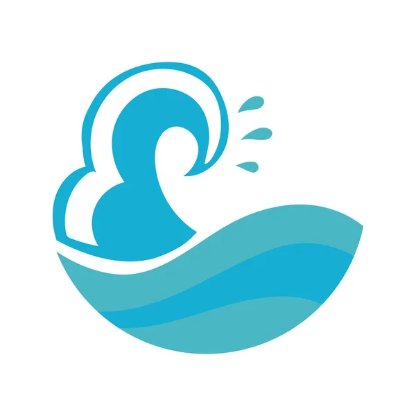 Water wave ocean flat style icon — Stock Vector