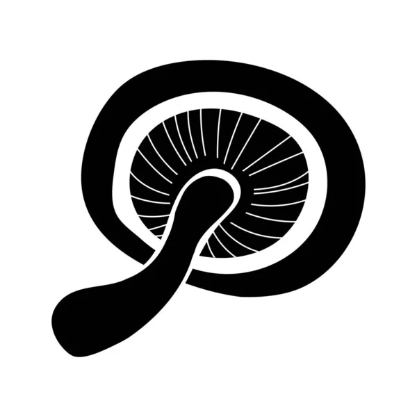 Икона в стиле силуэта гриба Prxillus involutus — стоковый вектор