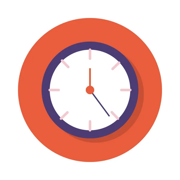 Bloc horloge de temps et style plat — Image vectorielle