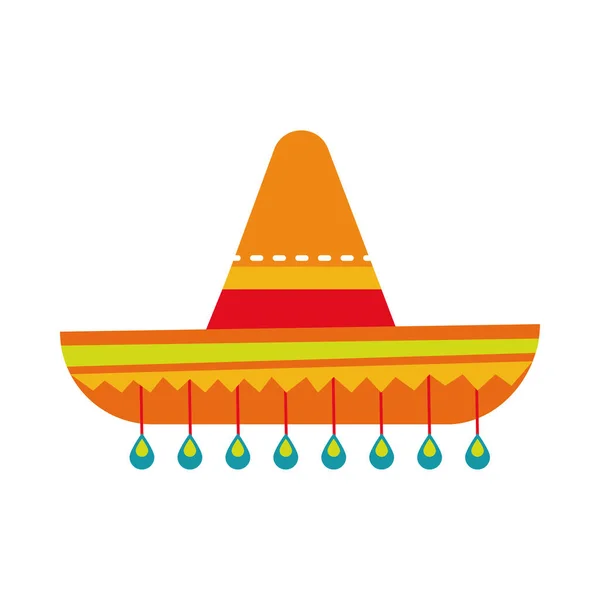 Mexican culture hat fill style icon — Stock Vector