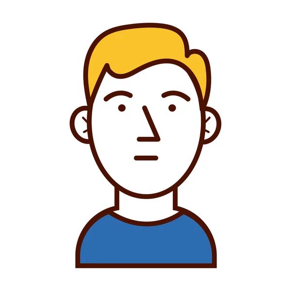 Mladá blond muž avatar znak ikona — Stockový vektor