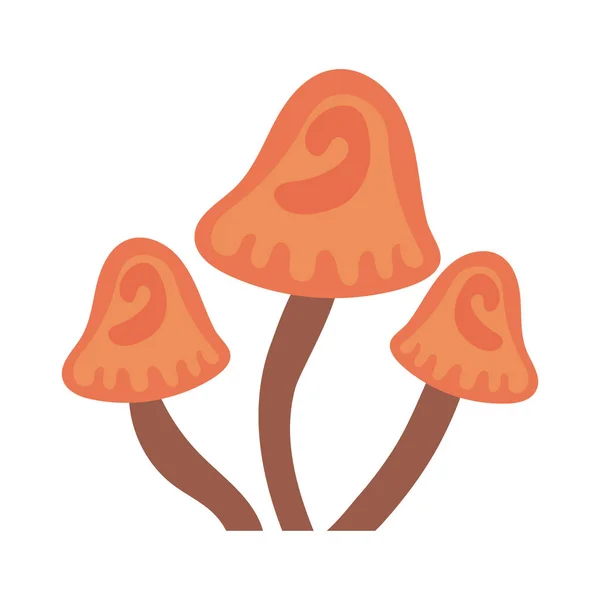 Pilzpflanzen zeichnen Stil-Ikonen — Stockvektor