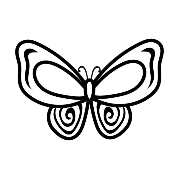 Vacker fjäril insekt linje stil ikon — Stock vektor