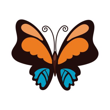 beautiful butterfly orange insect flat style icon clipart