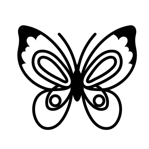 Hermosa mariposa insecto línea estilo icono — Vector de stock