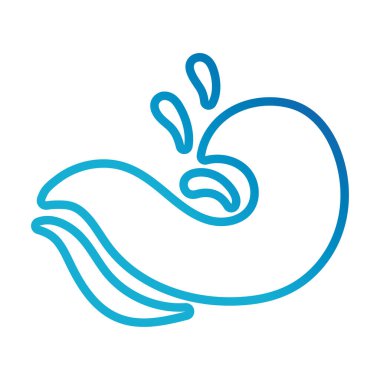 Su dalgası okyanus çizgisi gradyan biçim simgesi