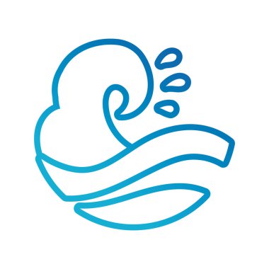 Su dalgası okyanus çizgisi gradyan biçim simgesi