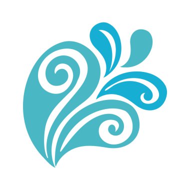 Su okyanusu düz stil simgesi sıçrıyor