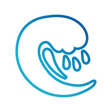 Su dalgası okyanus çizgisi gradyan biçim simgesi