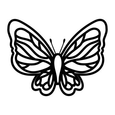 güzel kelebek böceği çizgi simgesi