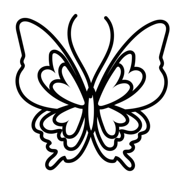 Belo ícone de linha de inseto borboleta —  Vetores de Stock