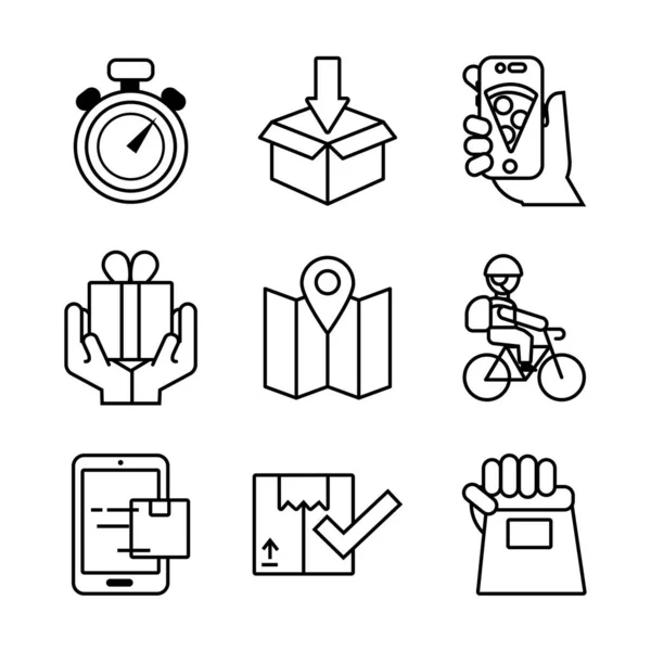 Bundle of delivery service icons — Stok Vektör