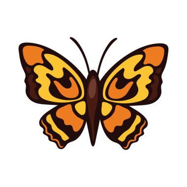 güzel kelebek turuncu böcek düz stil simgesi