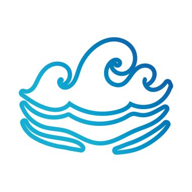 Su dalgaları okyanus çizgisi gradyan biçim simgesi