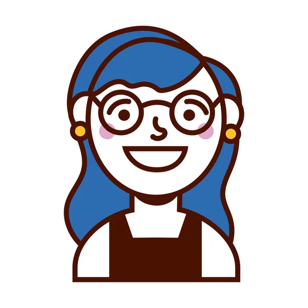 Kvinna kvinna kvinna med glasögon avatar karaktär — Stock vektor