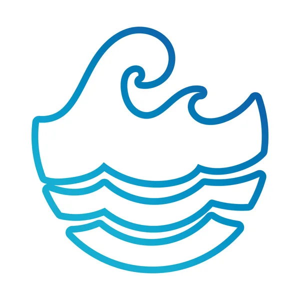 Olas de agua océano línea gradiente estilo icono — Vector de stock