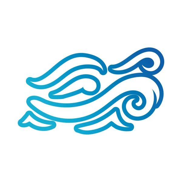 Ocean water line gradient style icon — Stock Vector