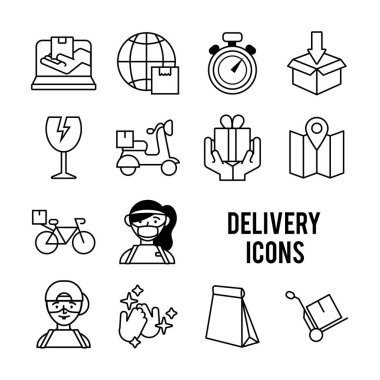 bundle of delivery service icons