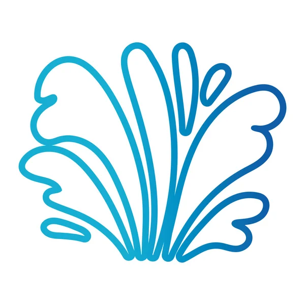 Eau océan éclaboussure ligne dégradé style icône — Image vectorielle