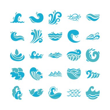 Dalgalar yığını okyanus simgeleri