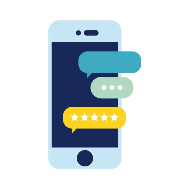 Sohbet baloncuklu akıllı telefon düz stil