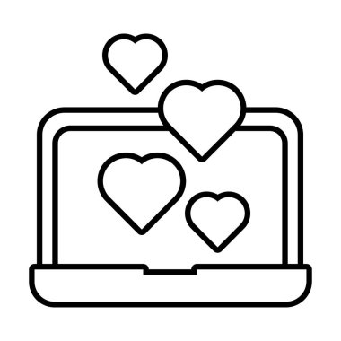 Kalplerin dayanışma çizgisi biçimli dizüstü bilgisayar