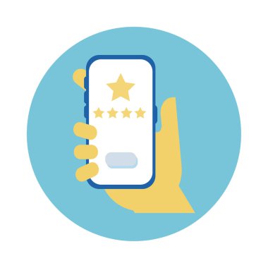 Kaliteli yıldız blok stiline sahip akıllı telefon kullanan el