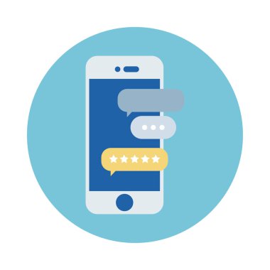 Sohbet baloncukları olan akıllı telefon blok biçimi