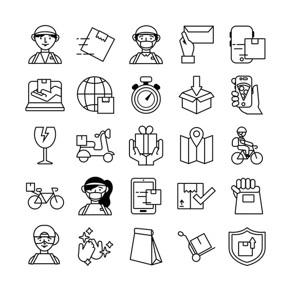 Bundle of delivery service icons — 스톡 벡터