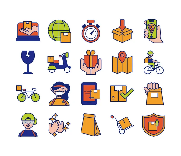 Paquete de iconos de servicio de entrega — Vector de stock
