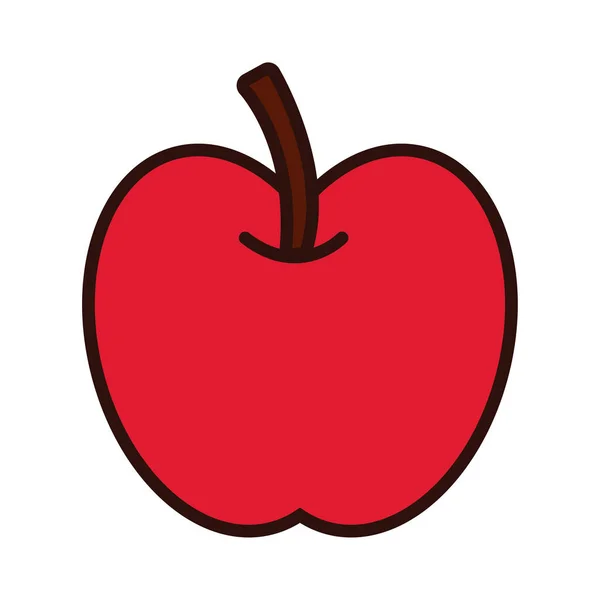 Elma taze meyve çizgisi ve dolgu stili — Stok Vektör