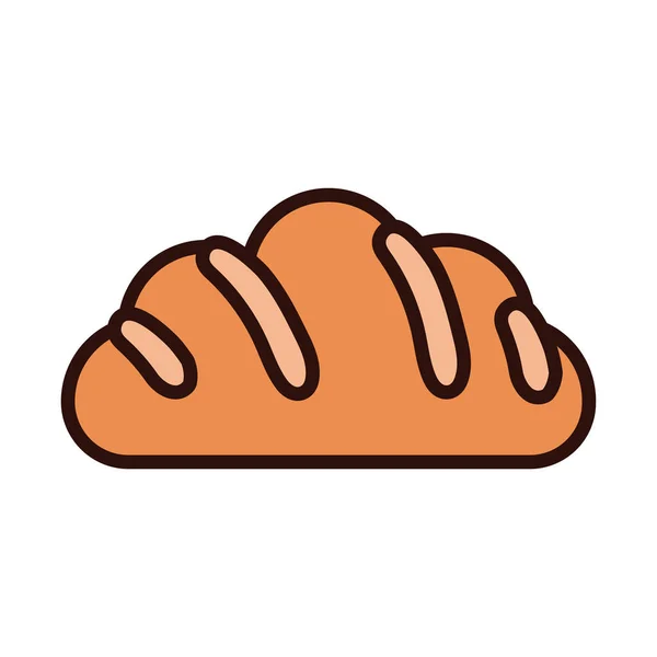 Linha de padaria de pão e estilo de preenchimento — Vetor de Stock