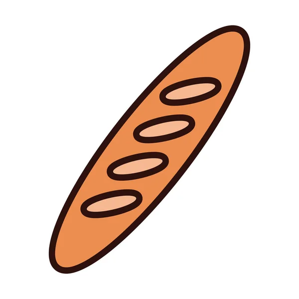 Ligne de boulangerie de pain et style de remplissage — Image vectorielle