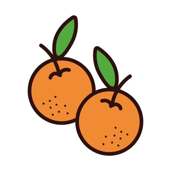 Línea de frutas naranja y estilo de relleno — Vector de stock