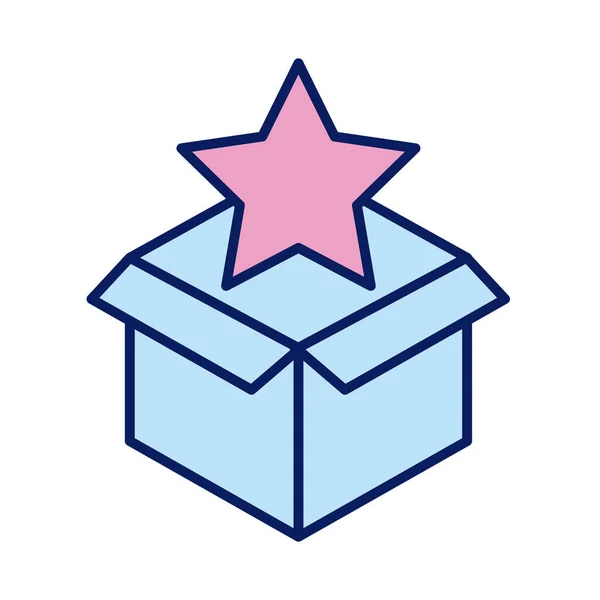 Urne de dons avec ligne de solidarité étoile et style de remplissage — Image vectorielle