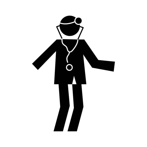 Figura humana médico saúde pictograma estilo silhueta — Vetor de Stock