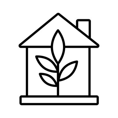 Yapraklar ev satırı biçim simgesine ekili