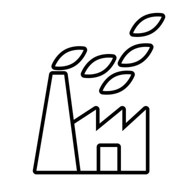 factory plant building line stile icon