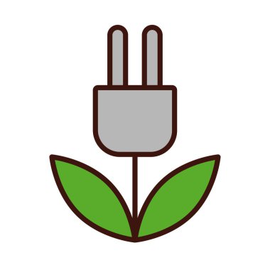 Yaprak çizgisi ve dolgu biçimi ile enerji bağlantı kablosu