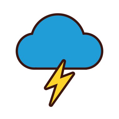 Gökgürültüsü çizgisi olan bulut ve biçim simgesini doldur