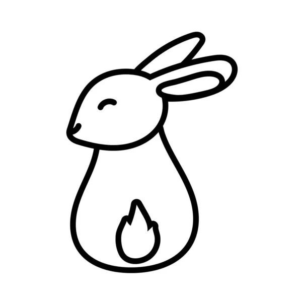 Cute rabbit line style icon — Stock Vector