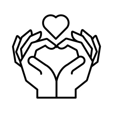 Eller insan kalbi dayanışma çizgisi tarzında