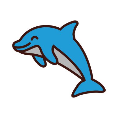 Yunus balığı çizgisi ve doldurma biçimi simgesi