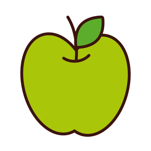 Línea de manzana fresca e icono de estilo de relleno — Vector de stock